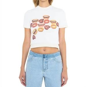 NEW CHRISTOPHER ESBER sheer overlay tee in chatter print